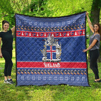 Iceland Christmas Quilt Coat Of Arms Christmas Pattern - Wonder Print Shop