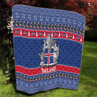 Iceland Christmas Quilt Coat Of Arms Christmas Pattern - Wonder Print Shop