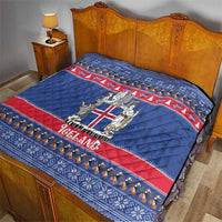 Iceland Christmas Quilt Coat Of Arms Christmas Pattern - Wonder Print Shop