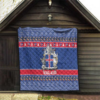 Iceland Christmas Quilt Coat Of Arms Christmas Pattern - Wonder Print Shop