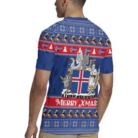 Iceland Christmas Rugby Jersey Coat Of Arms Christmas Pattern - Wonder Print Shop