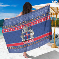 Iceland Christmas Sarong Coat Of Arms Christmas Pattern - Wonder Print Shop