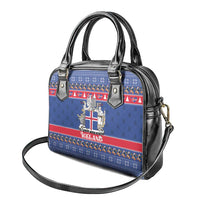 Iceland Christmas Shoulder Handbag Coat Of Arms Christmas Pattern - Wonder Print Shop