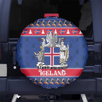 Iceland Christmas Spare Tire Cover Coat Of Arms Christmas Pattern - Wonder Print Shop