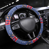 Iceland Christmas Steering Wheel Cover Coat Of Arms Christmas Pattern - Wonder Print Shop