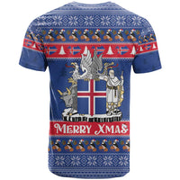 Iceland Christmas T Shirt Coat Of Arms Christmas Pattern - Wonder Print Shop
