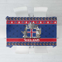 Iceland Christmas Tablecloth Coat Of Arms Christmas Pattern - Wonder Print Shop
