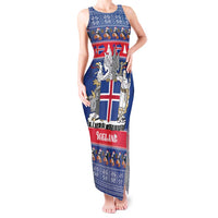 Iceland Christmas Tank Maxi Dress Coat Of Arms Christmas Pattern - Wonder Print Shop