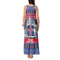 Iceland Christmas Tank Maxi Dress Coat Of Arms Christmas Pattern - Wonder Print Shop