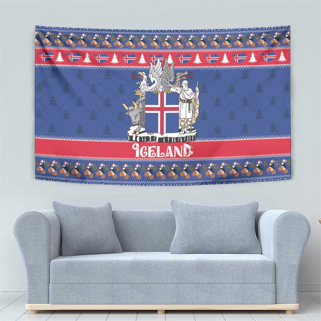 Iceland Christmas Tapestry Coat Of Arms Christmas Pattern - Wonder Print Shop