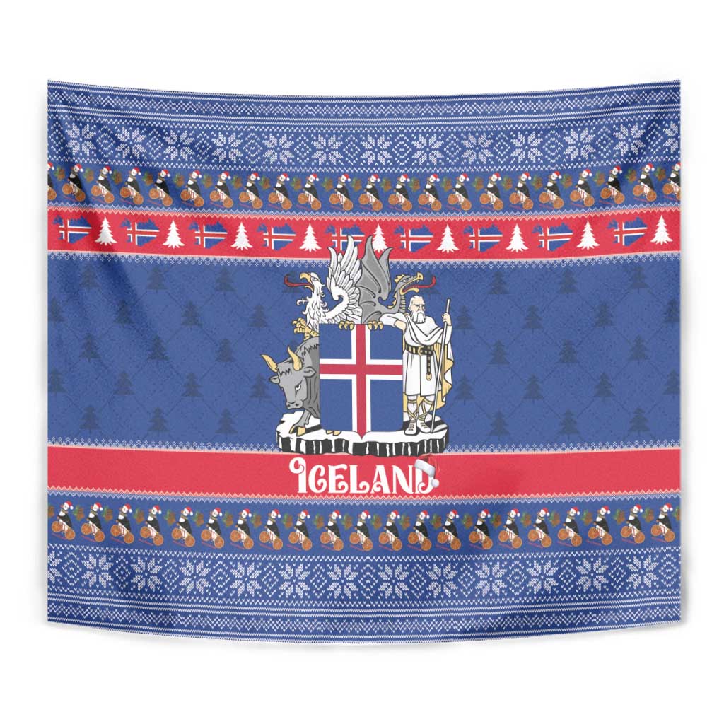 Iceland Christmas Tapestry Coat Of Arms Christmas Pattern - Wonder Print Shop