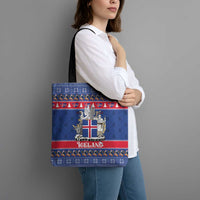 Iceland Christmas Tote Bag Coat Of Arms Christmas Pattern - Wonder Print Shop