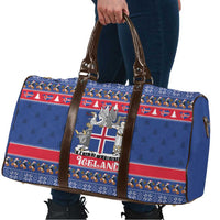 Iceland Christmas Travel Bag Coat Of Arms Christmas Pattern - Wonder Print Shop