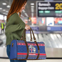 Iceland Christmas Travel Bag Coat Of Arms Christmas Pattern - Wonder Print Shop