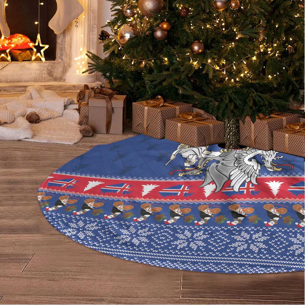 Iceland Christmas Tree Skirt Coat Of Arms Christmas Pattern - Wonder Print Shop