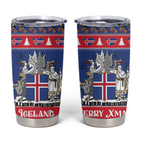 Iceland Christmas Tumbler Cup Coat Of Arms Christmas Pattern - Wonder Print Shop