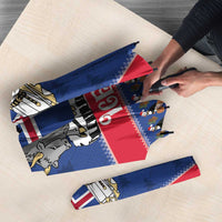 Iceland Christmas Umbrella Coat Of Arms Christmas Pattern - Wonder Print Shop