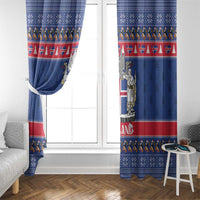 Iceland Christmas Window Curtain Coat Of Arms Christmas Pattern - Wonder Print Shop