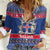 Iceland Christmas Women Casual Shirt Coat Of Arms Christmas Pattern - Wonder Print Shop