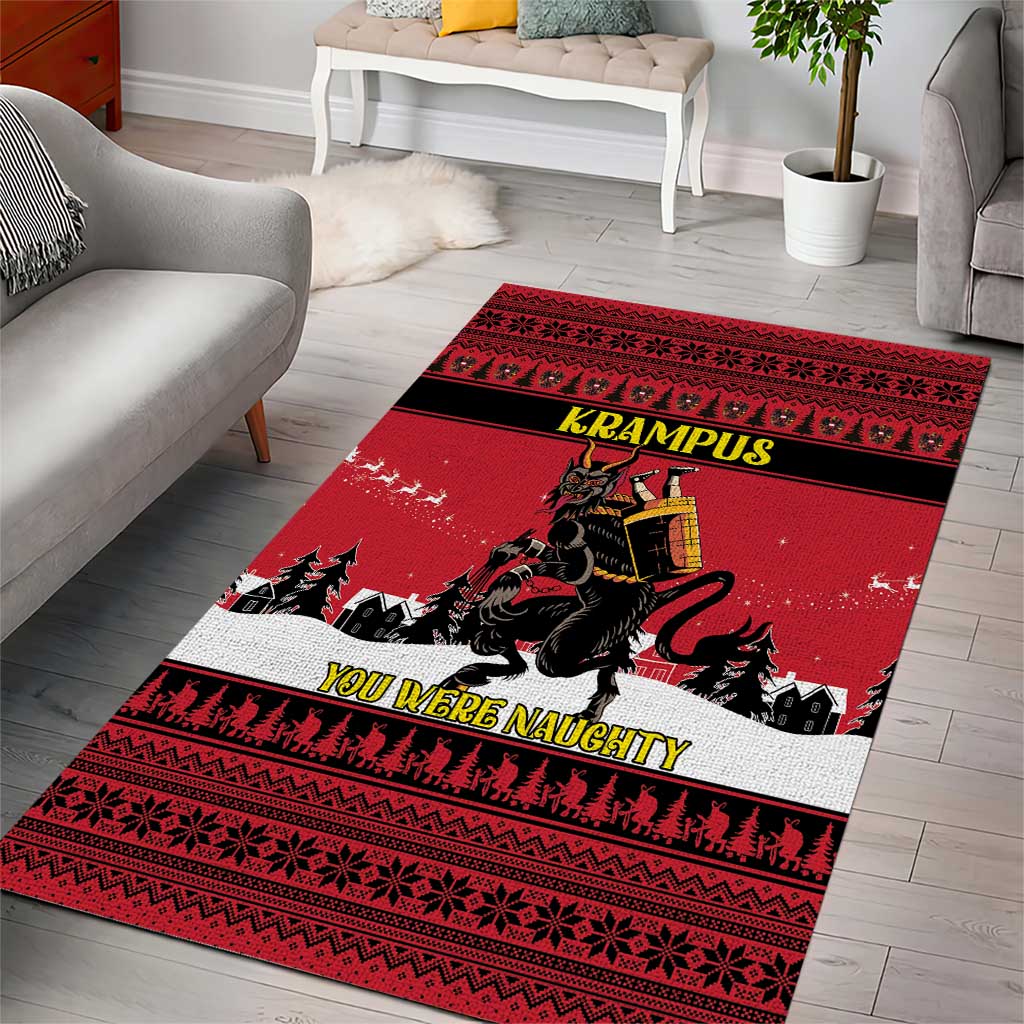 Austria Christmas Area Rug Krampus You Were Naughty - Wonder Print Shop