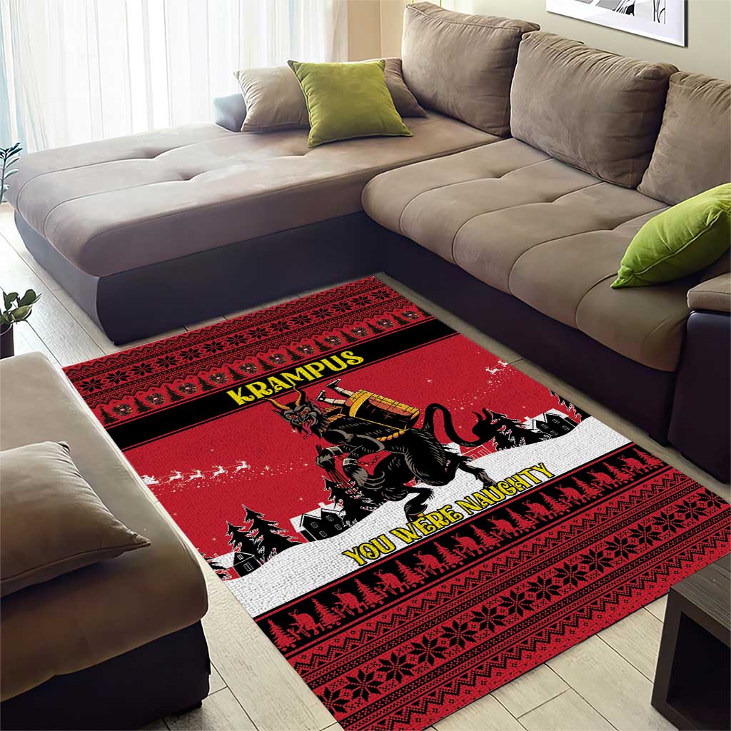 Austria Christmas Area Rug Krampus You Were Naughty - Wonder Print Shop