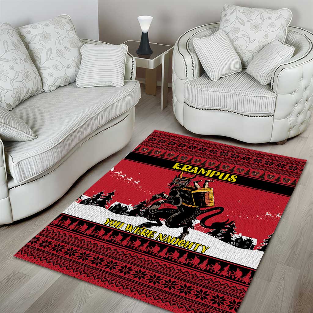 Austria Christmas Area Rug Krampus You Were Naughty - Wonder Print Shop