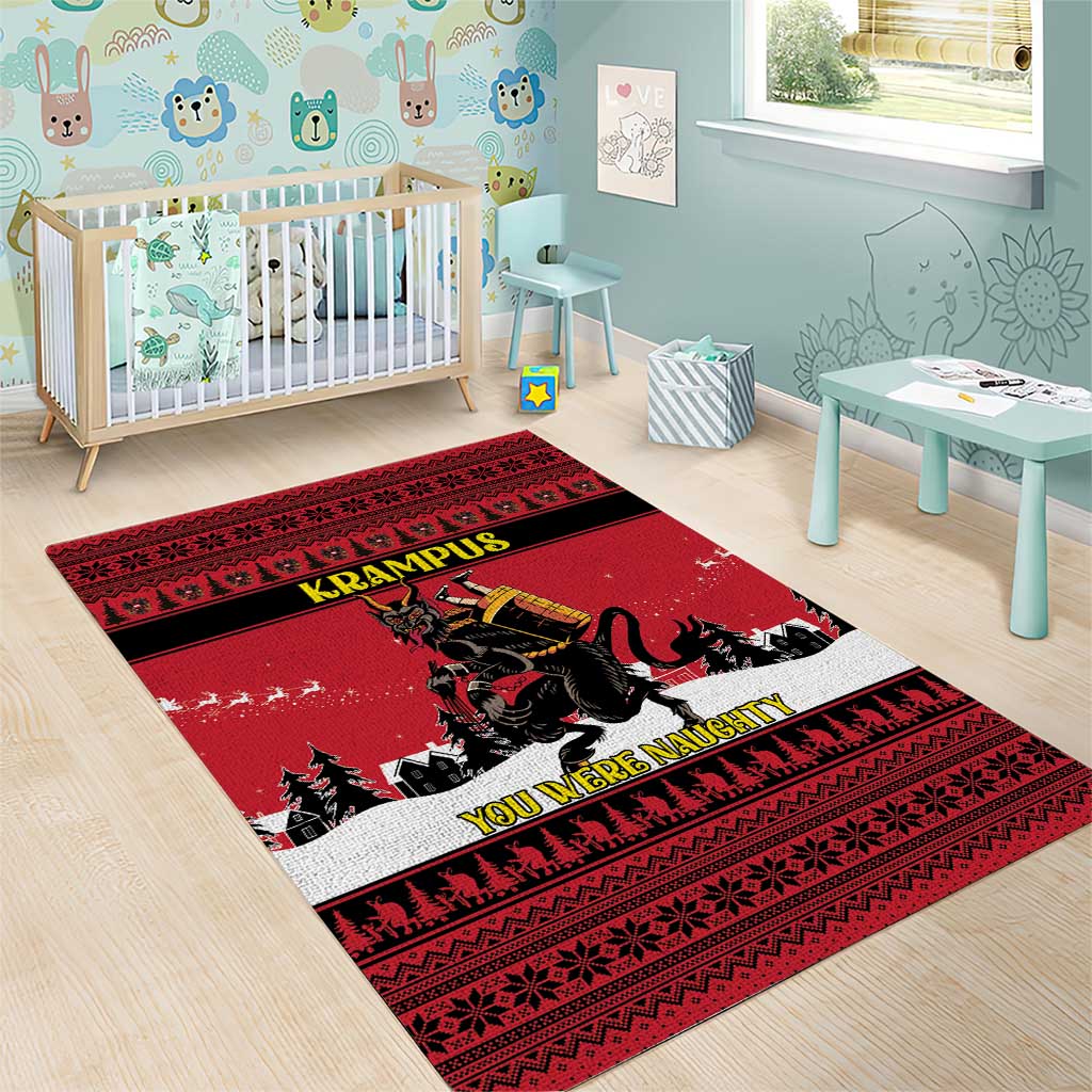 Austria Christmas Area Rug Krampus You Were Naughty - Wonder Print Shop