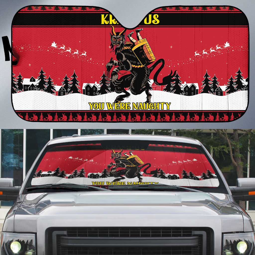 Austria Christmas Auto Sun Shade Krampus You Were Naughty - Wonder Print Shop