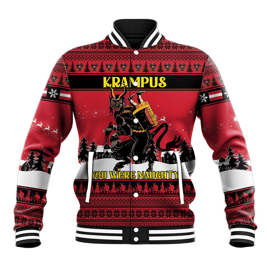 Austria Christmas Baseball Jacket Krampus You Were Naughty - Wonder Print Shop