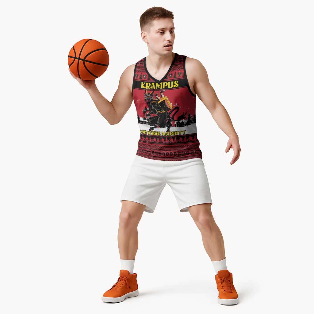 Austria Christmas Basketball Jersey Krampus You Were Naughty - Wonder Print Shop