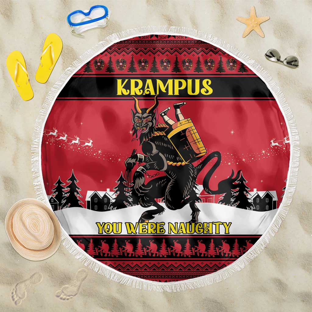 Austria Christmas Beach Blanket Krampus You Were Naughty - Wonder Print Shop