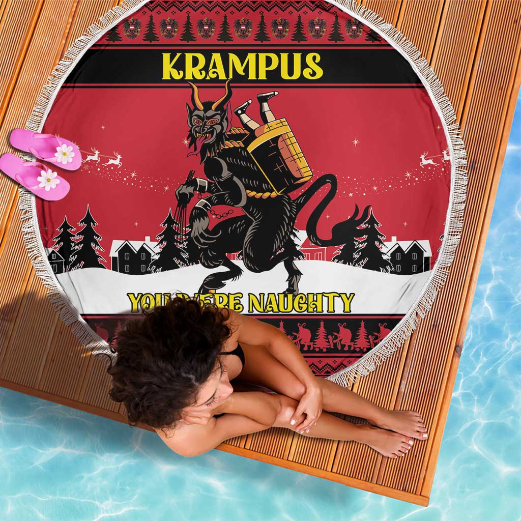 Austria Christmas Beach Blanket Krampus You Were Naughty - Wonder Print Shop