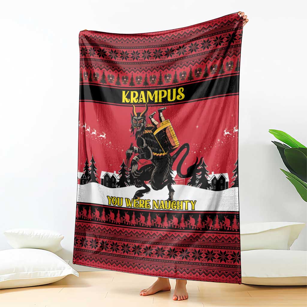 Austria Christmas Blanket Krampus You Were Naughty - Wonder Print Shop