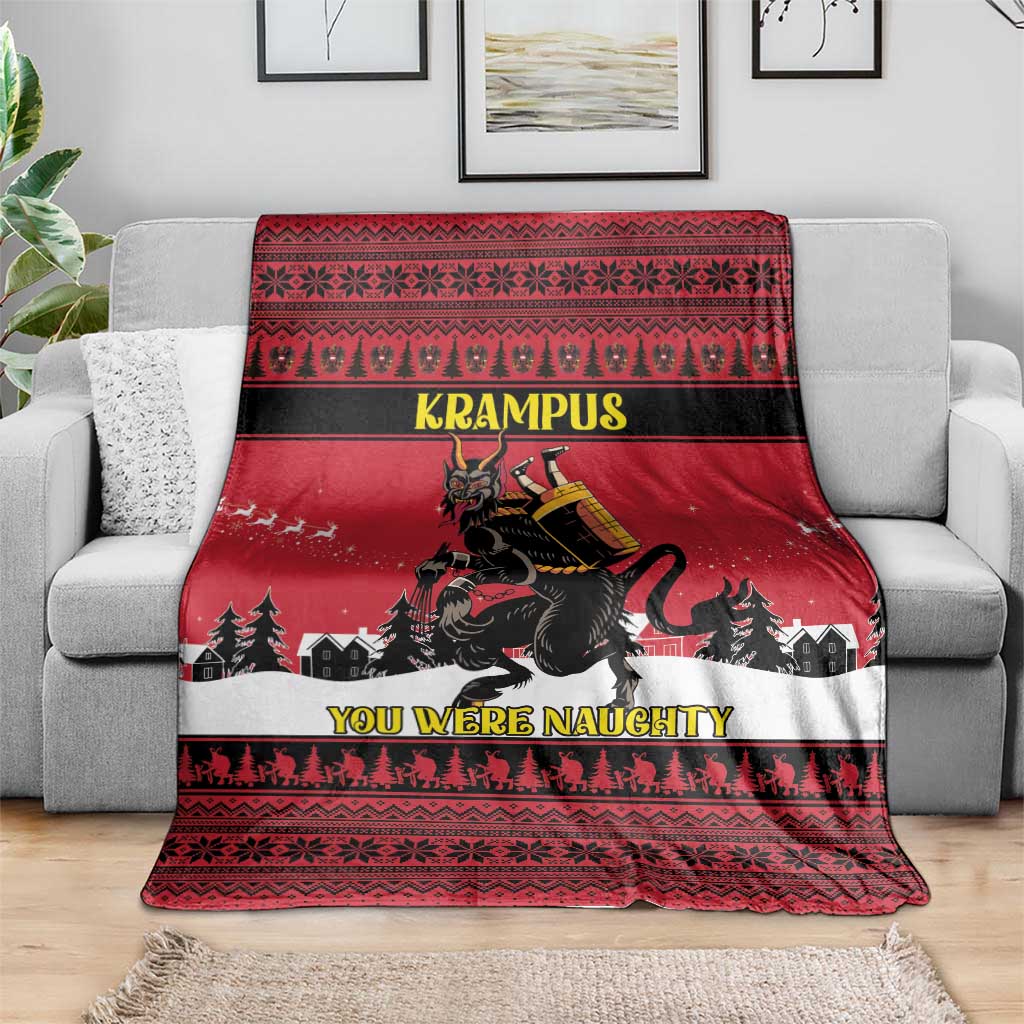 Austria Christmas Blanket Krampus You Were Naughty - Wonder Print Shop