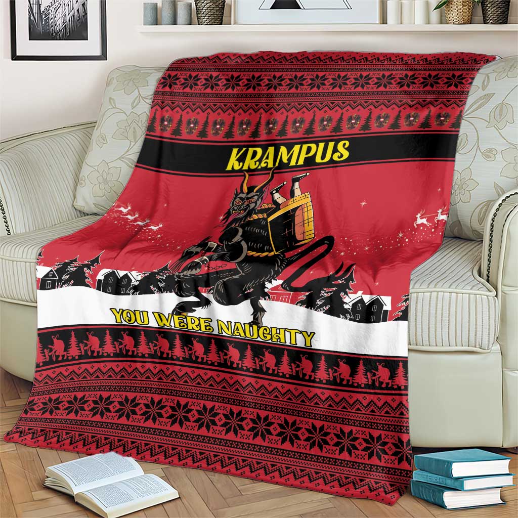 Austria Christmas Blanket Krampus You Were Naughty - Wonder Print Shop
