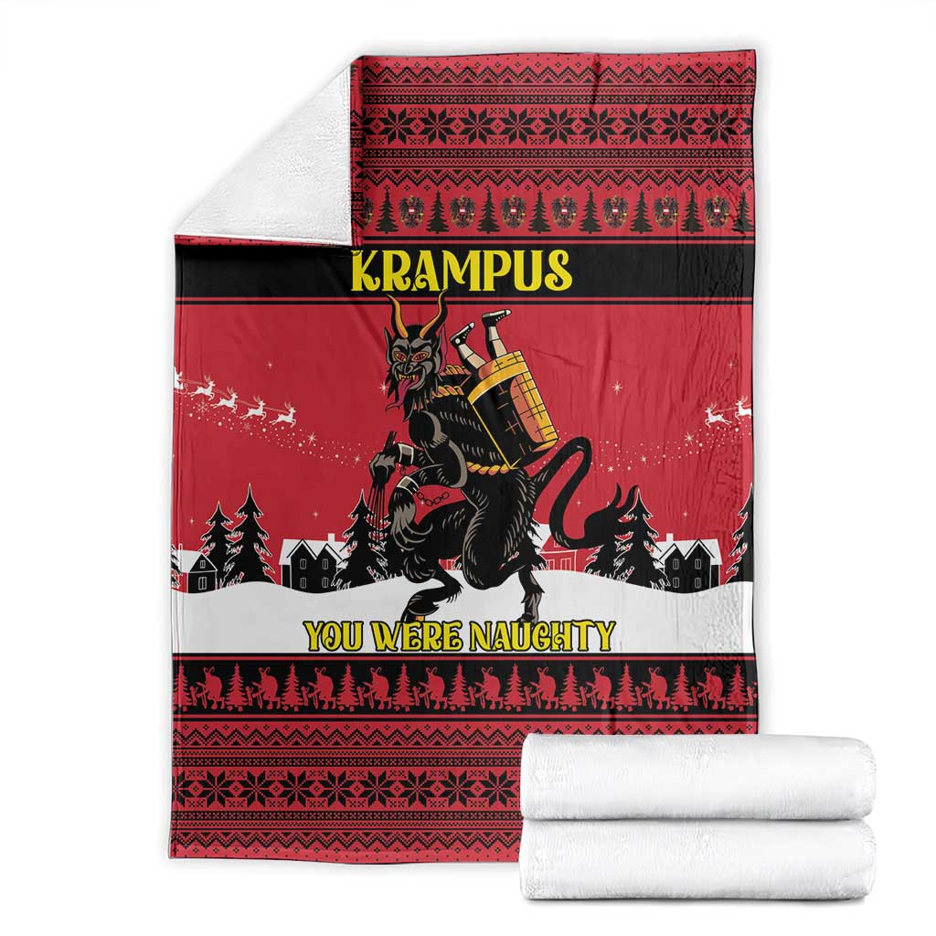 Austria Christmas Blanket Krampus You Were Naughty - Wonder Print Shop