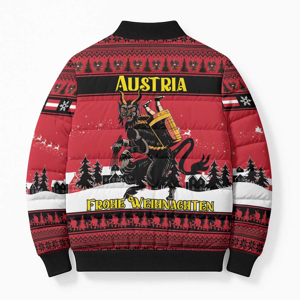 Austria Christmas Bomber Puffer Jacket Krampus You Were Naughty - Wonder Print Shop