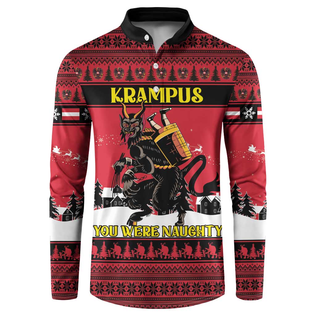 Austria Christmas Button Sweatshirt Krampus You Were Naughty - Wonder Print Shop
