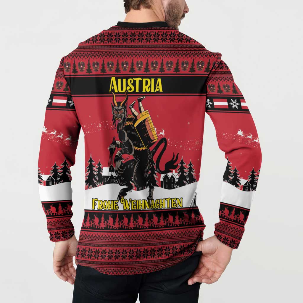 Austria Christmas Button Sweatshirt Krampus You Were Naughty - Wonder Print Shop