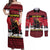 Austria Christmas Couples Matching Off Shoulder Maxi Dress and Long Sleeve Button Shirt Krampus You Were Naughty - Wonder Print Shop