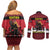 Austria Christmas Couples Matching Off Shoulder Short Dress and Long Sleeve Button Shirt Krampus You Were Naughty - Wonder Print Shop