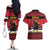 Austria Christmas Couples Matching Off The Shoulder Long Sleeve Dress and Hawaiian Shirt Krampus You Were Naughty - Wonder Print Shop
