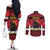 Austria Christmas Couples Matching Off The Shoulder Long Sleeve Dress and Long Sleeve Button Shirt Krampus You Were Naughty - Wonder Print Shop