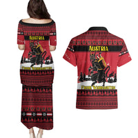 Austria Christmas Couples Matching Puletasi and Hawaiian Shirt Krampus You Were Naughty - Wonder Print Shop