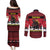 Austria Christmas Couples Matching Puletasi and Long Sleeve Button Shirt Krampus You Were Naughty - Wonder Print Shop