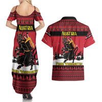 Austria Christmas Couples Matching Summer Maxi Dress and Hawaiian Shirt Krampus You Were Naughty - Wonder Print Shop