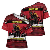 Austria Christmas Cross Shoulder Shirt Krampus You Were Naughty - Wonder Print Shop