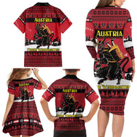 Austria Christmas Family Matching Long Sleeve Bodycon Dress and Hawaiian Shirt Krampus You Were Naughty - Wonder Print Shop