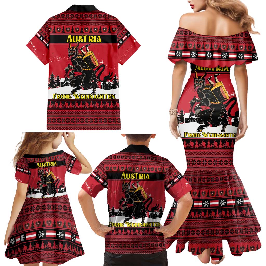 Austria Christmas Family Matching Mermaid Dress and Hawaiian Shirt Krampus You Were Naughty - Wonder Print Shop