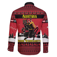 Austria Christmas Family Matching Off The Shoulder Long Sleeve Dress and Hawaiian Shirt Krampus You Were Naughty - Wonder Print Shop
